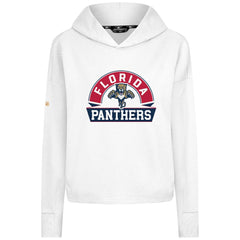 Florida Panthers Levelwear Women's Sweet Banner Arch Tri-Blend Cropped Pullover Hoodie - White Hoodies