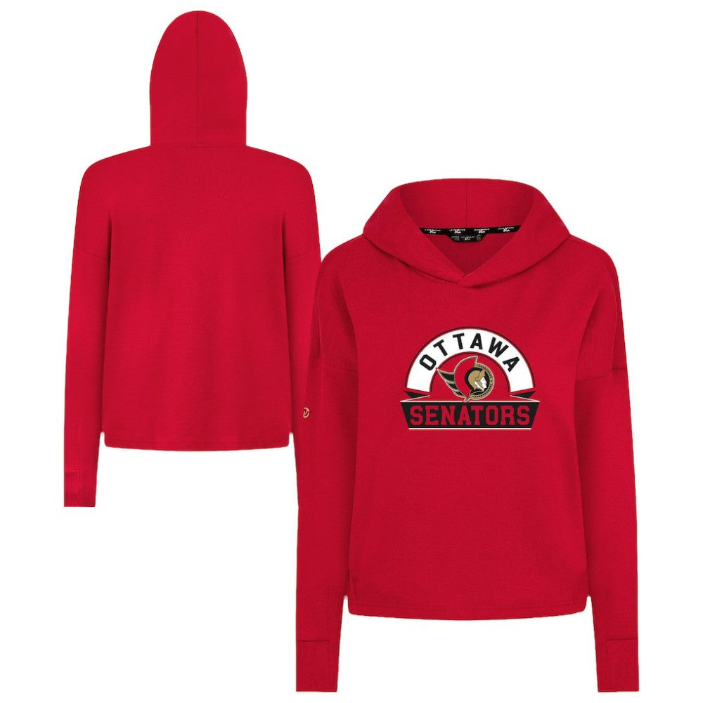 Ottawa Senators Levelwear Women's Sweet Banner Arch Tri-Blend Cropped Pullover Hoodie - Red Hoodies