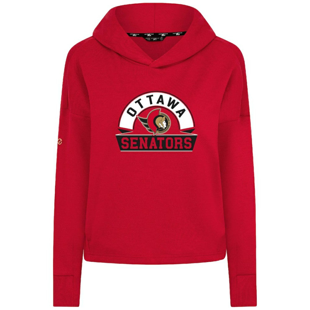 Ottawa Senators Levelwear Women's Sweet Banner Arch Tri-Blend Cropped Pullover Hoodie - Red Hoodies