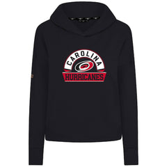 Carolina Hurricanes Levelwear Women's Sweet Banner Arch Tri-Blend Cropped Pullover Hoodie - Black Hoodies