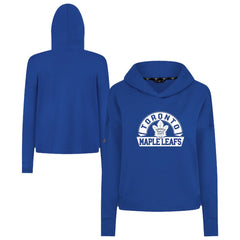 Toronto Maple Leafs Levelwear Women's Sweet Banner Arch Tri-Blend Cropped Pullover Hoodie - Royal Hoodies