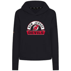 New Jersey Devils Levelwear Women's Sweet Banner Arch Tri-Blend Cropped Pullover Hoodie - Black Jerseys