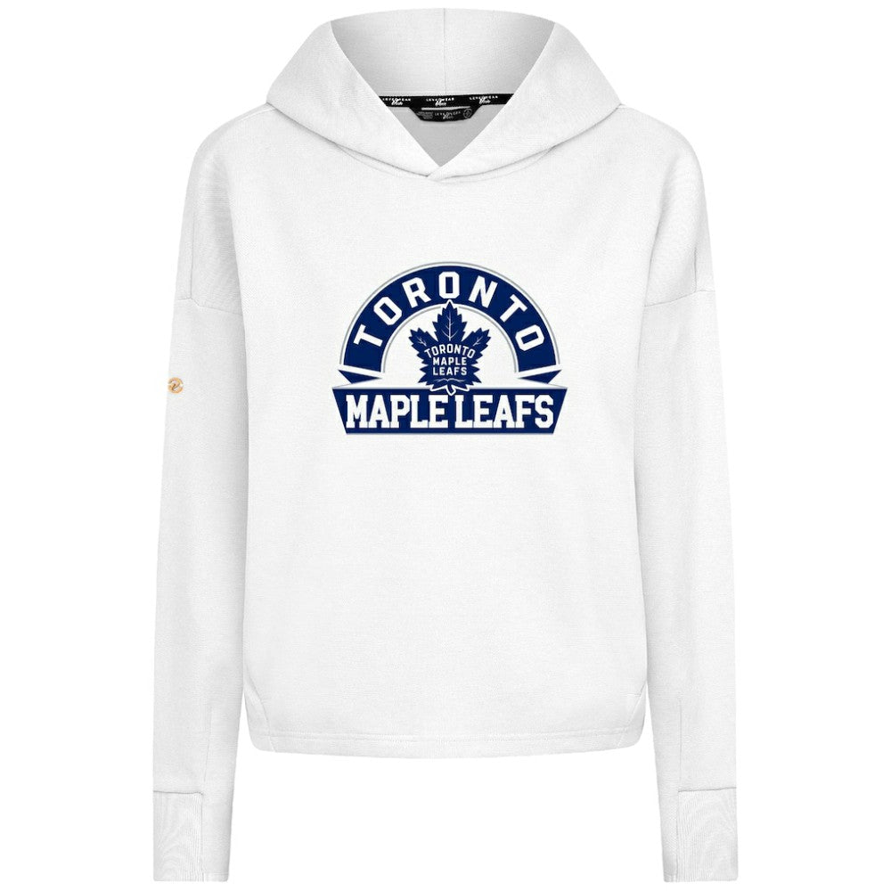Toronto Maple Leafs Levelwear Women's Sweet Banner Arch Tri-Blend Cropped Pullover Hoodie - White Hoodies