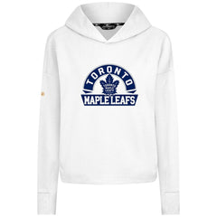 Toronto Maple Leafs Levelwear Women's Sweet Banner Arch Tri-Blend Cropped Pullover Hoodie - White Hoodies