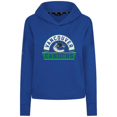 Vancouver Canucks Levelwear Women's Sweet Banner Arch Tri-Blend Cropped Pullover Hoodie - Royal Hoodies