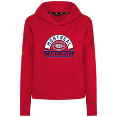 Montreal Canadiens Levelwear Women's Sweet Banner Arch Tri-Blend Cropped Pullover Hoodie - Red Hoodies