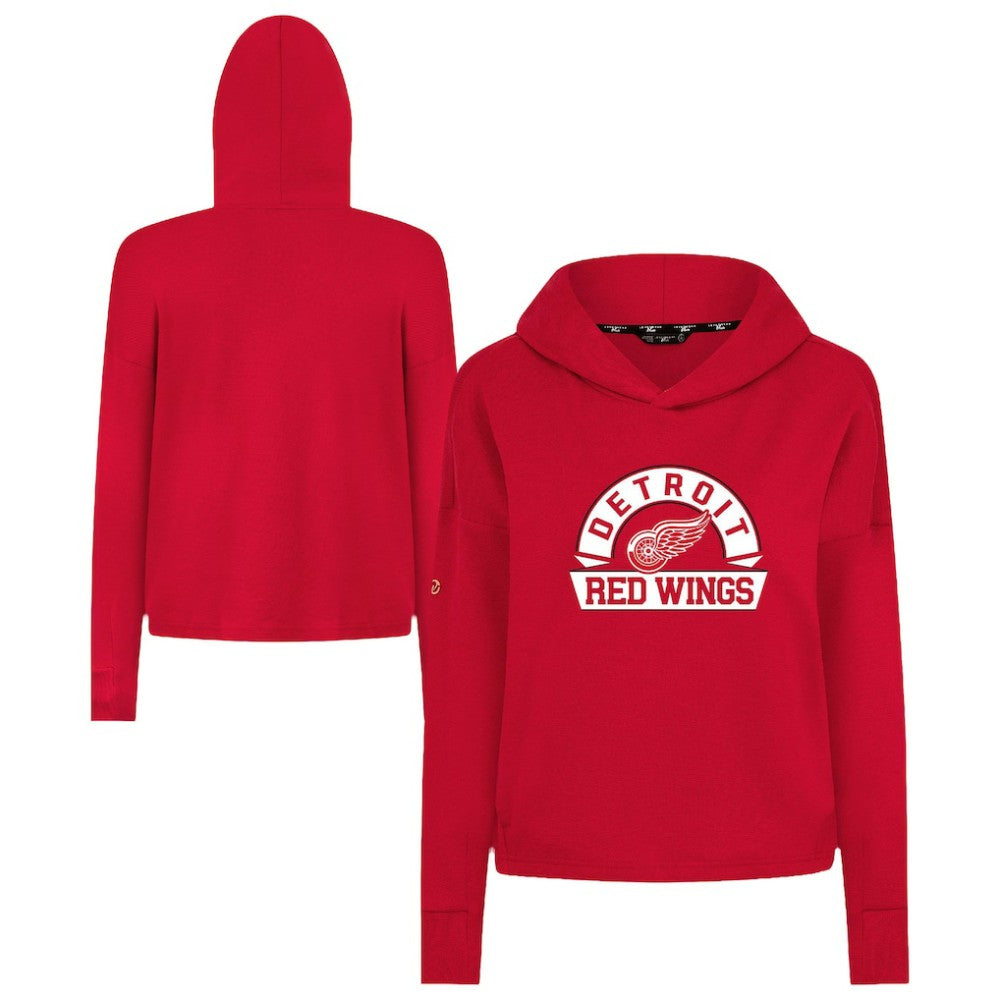 Detroit Red Wings Levelwear Women's Sweet Banner Arch Tri-Blend Cropped Pullover Hoodie - Red Hoodies