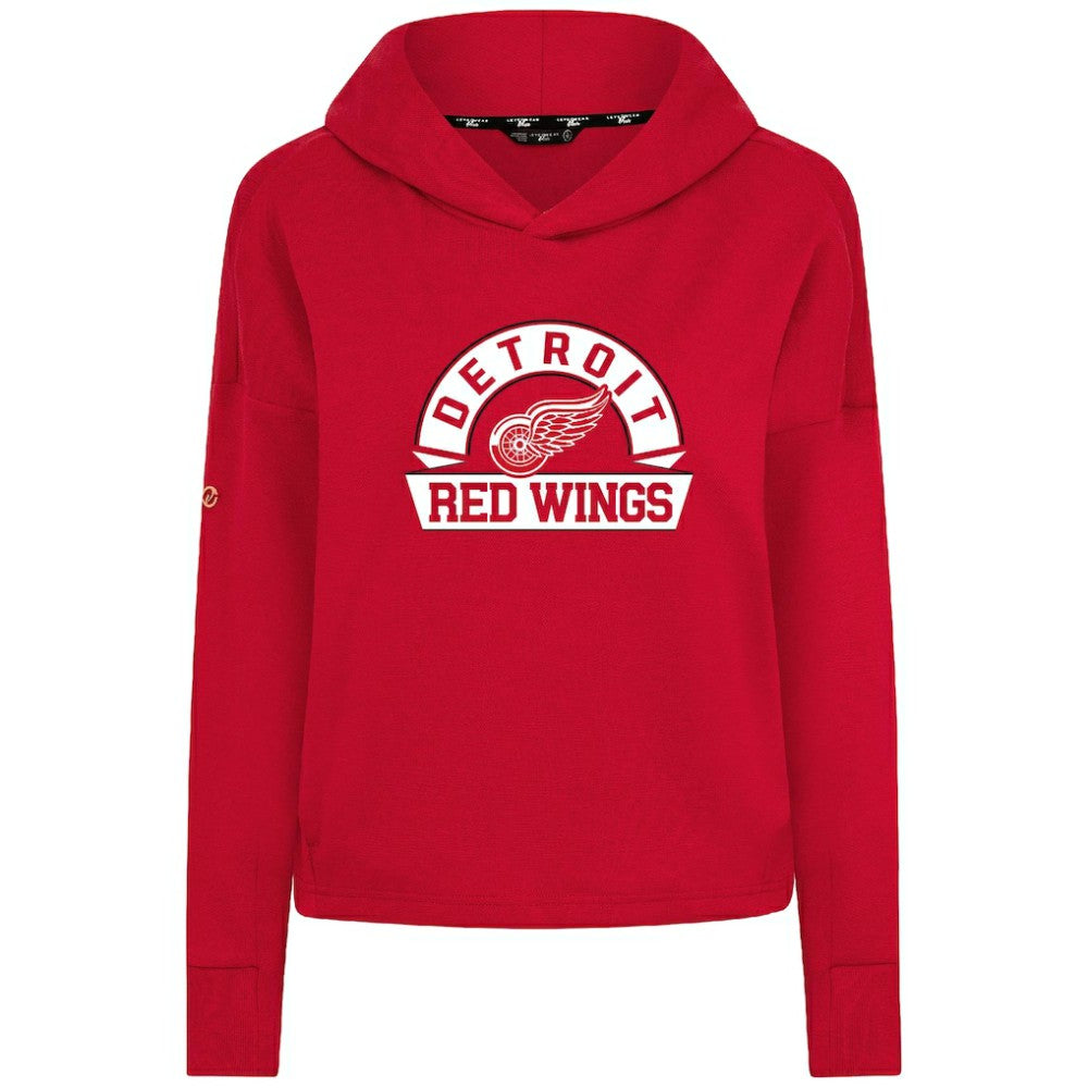 Detroit Red Wings Levelwear Women's Sweet Banner Arch Tri-Blend Cropped Pullover Hoodie - Red Hoodies