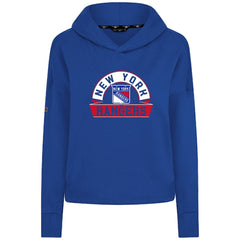 New York Rangers Levelwear Women's Sweet Banner Arch Tri-Blend Cropped Pullover Hoodie - Royal Hoodies