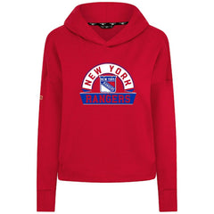 New York Rangers Levelwear Women's Sweet Banner Arch Tri-Blend Cropped Pullover Hoodie - Red Hoodies