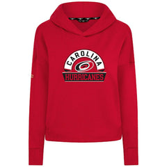 Carolina Hurricanes Levelwear Women's Sweet Banner Arch Tri-Blend Cropped Pullover Hoodie - Red Hoodies