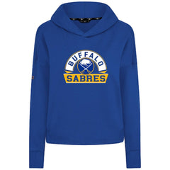 Buffalo Sabres Levelwear Women's Sweet Banner Arch Tri-Blend Cropped Pullover Hoodie - Royal Hoodies