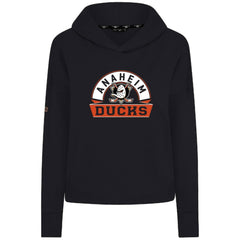 Anaheim Ducks Levelwear Women's Sweet Banner Arch Tri-Blend Cropped Pullover Hoodie - Black Hoodies