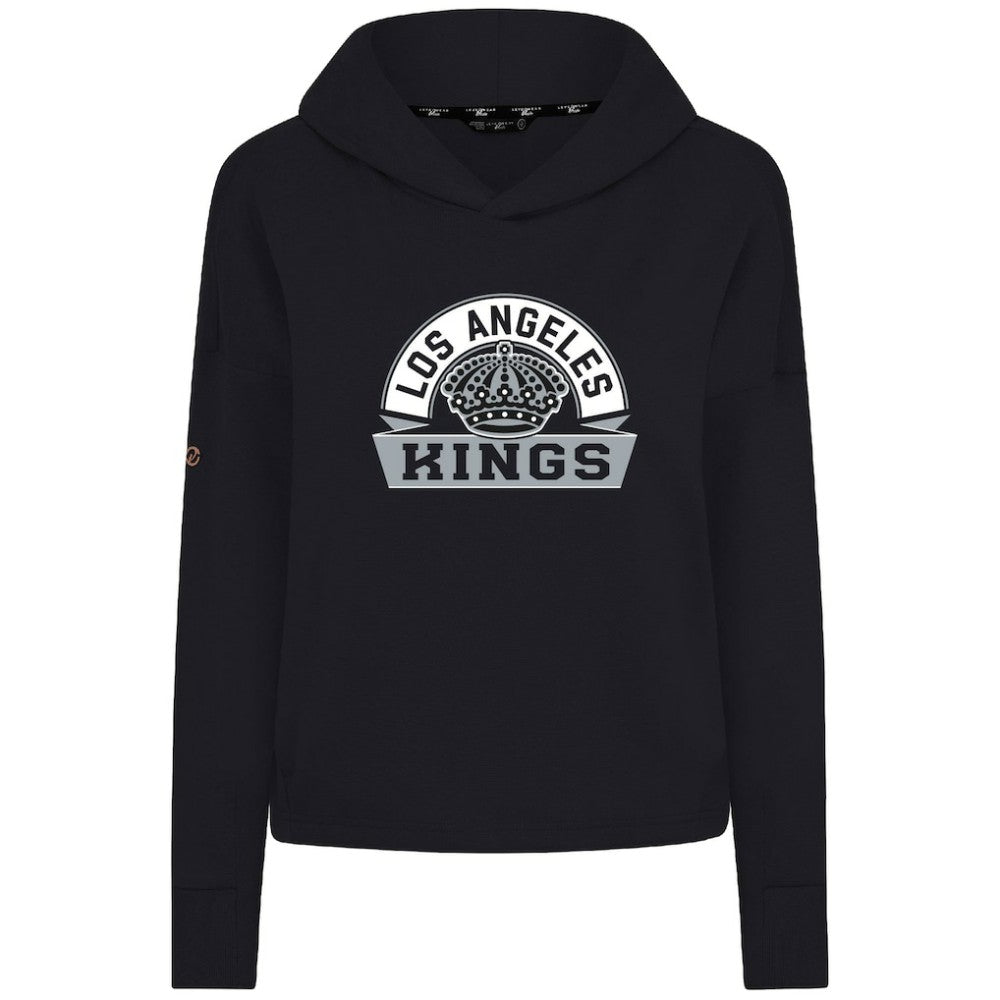 Los Angeles Kings Levelwear Women's Sweet Banner Arch Tri-Blend Cropped Pullover Hoodie - Black Hoodies