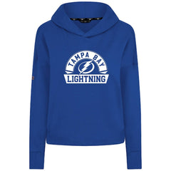 Tampa Bay Lightning Levelwear Women's Sweet Banner Arch Tri-Blend Cropped Pullover Hoodie - Royal Hoodies