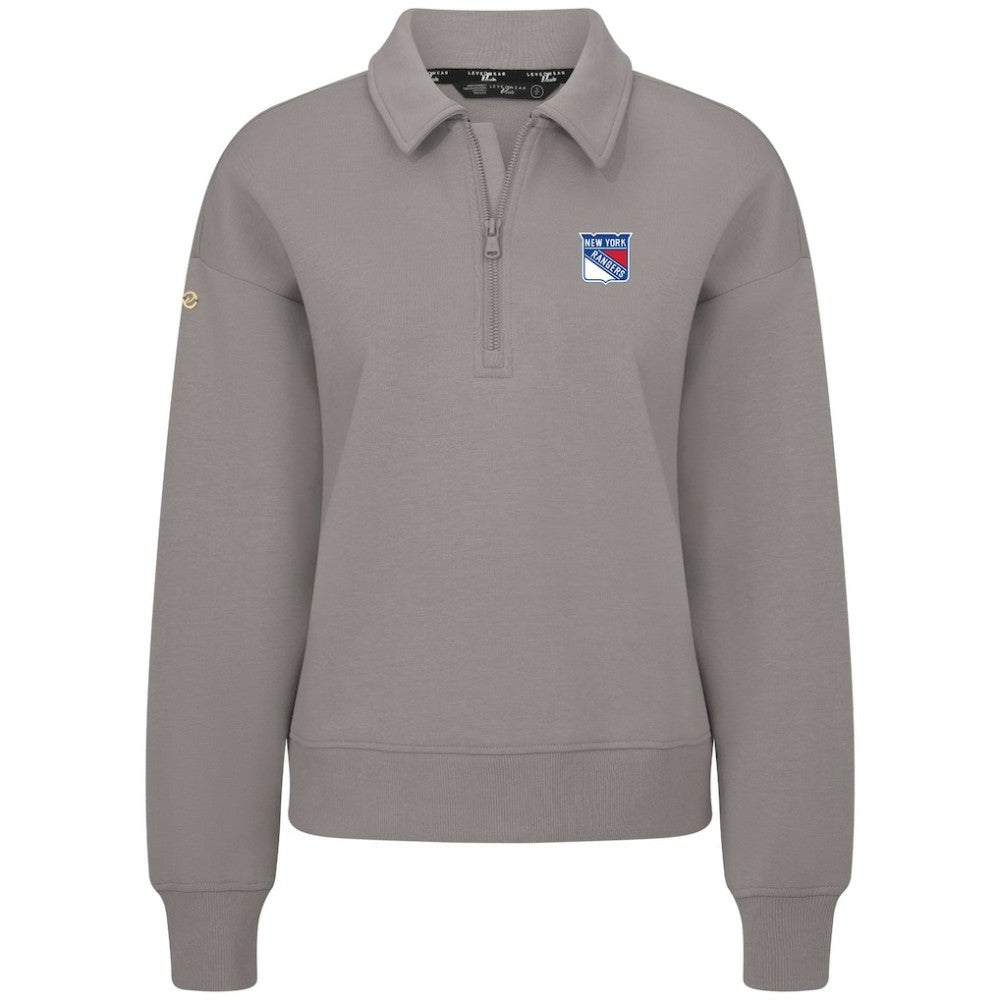 New York Rangers Levelwear Women's Canmore Quarter-Zip Pullover - Gray Pullover