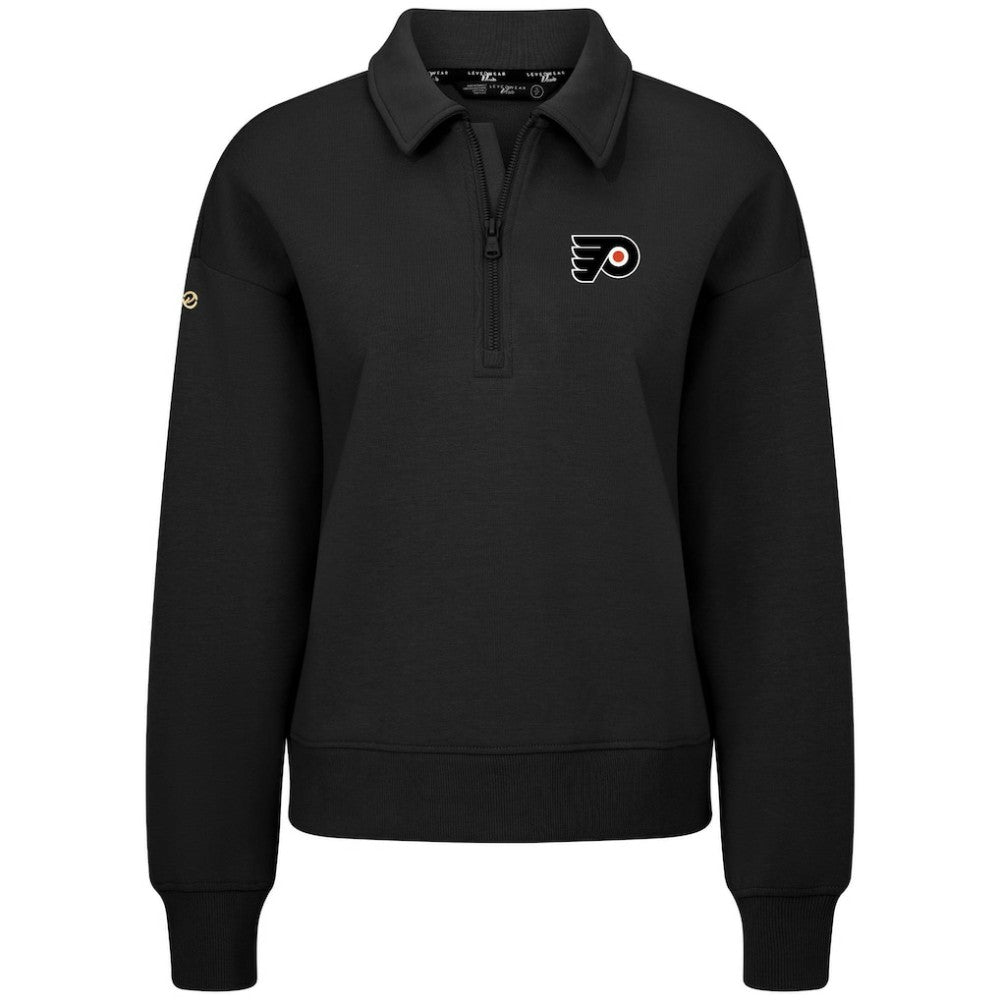 Philadelphia Flyers Levelwear Women's Canmore Quarter-Zip Pullover - Black Pullover