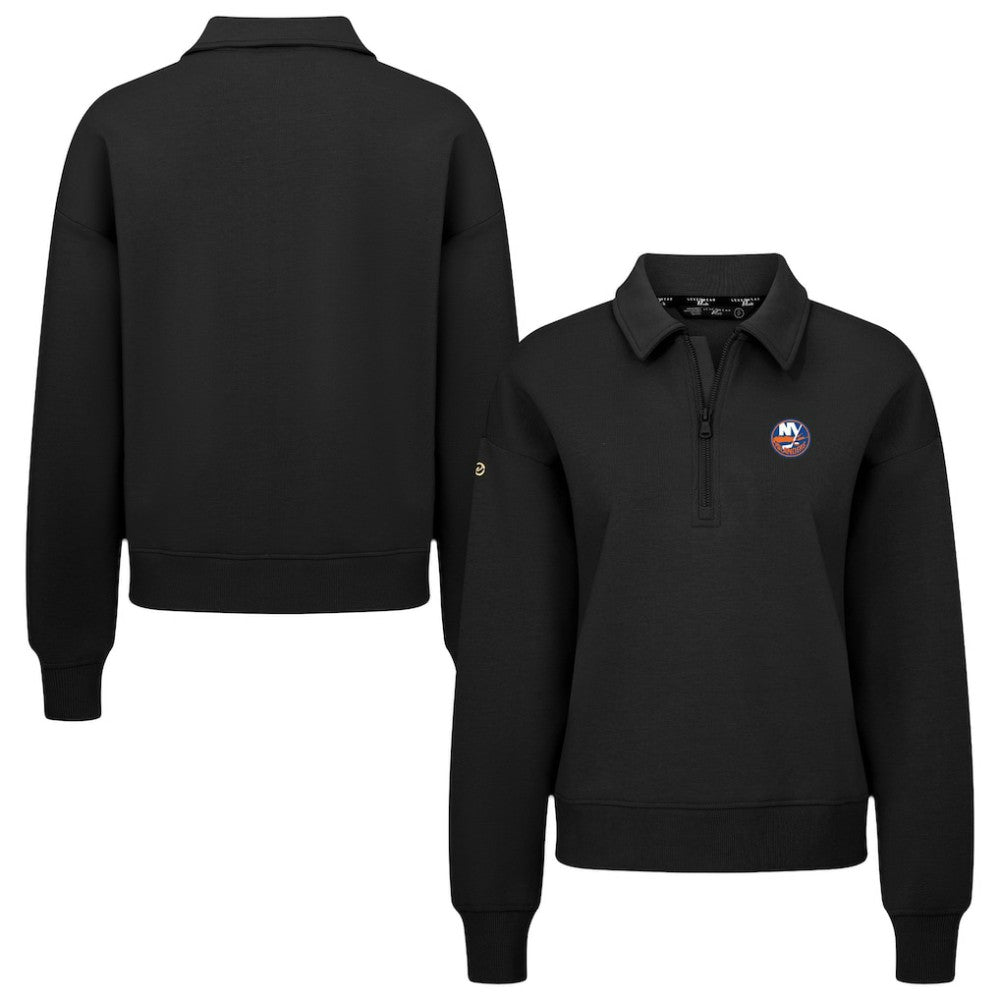 New York Islanders Levelwear Women's Canmore Quarter-Zip Pullover - Black Pullover