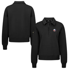 New York Islanders Levelwear Women's Canmore Quarter-Zip Pullover - Black Pullover
