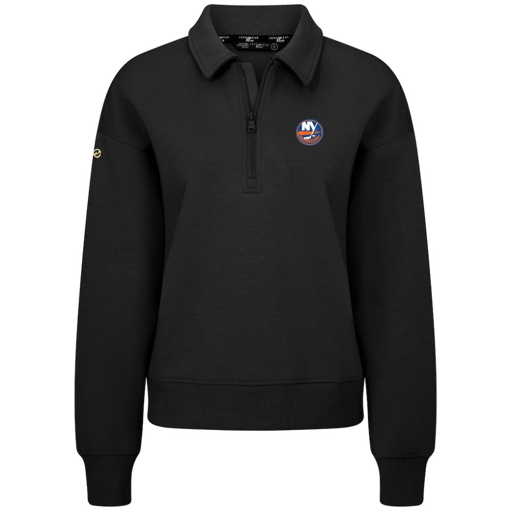 New York Islanders Levelwear Women's Canmore Quarter-Zip Pullover - Black Pullover