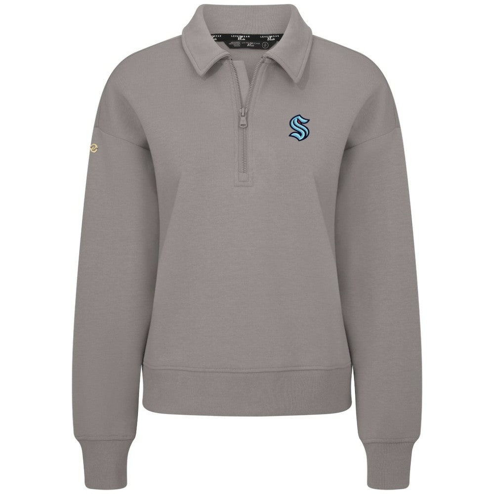 Seattle Kraken Levelwear Women's Canmore Quarter-Zip Pullover - Gray Pullover