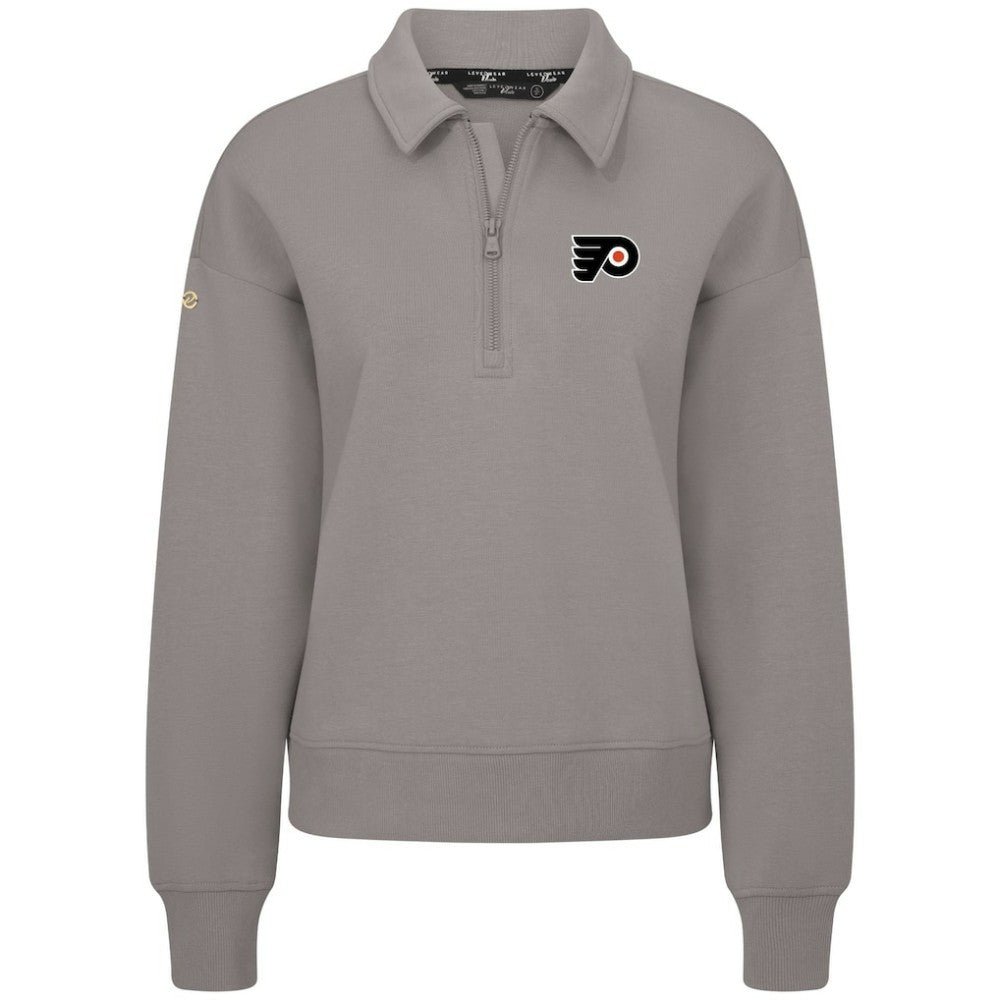 Philadelphia Flyers Levelwear Women's Canmore Quarter-Zip Pullover - Gray Pullover