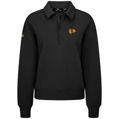 Chicago Blackhawks Levelwear Women's Canmore Quarter-Zip Pullover - Black Pullover