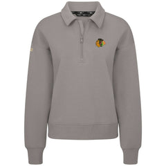 Chicago Blackhawks Levelwear Women's Canmore Quarter-Zip Pullover - Gray Pullover