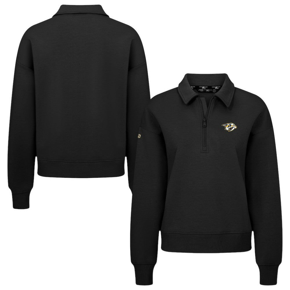 Nashville Predators Levelwear Women's Canmore Quarter-Zip Pullover - Black Pullover