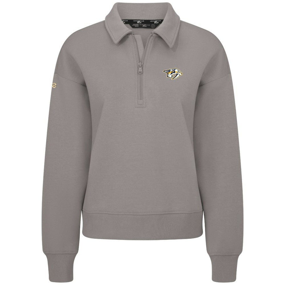 Nashville Predators Levelwear Women's Canmore Quarter-Zip Pullover - Gray Pullover