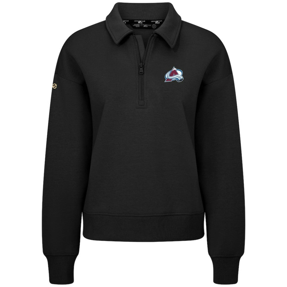 Colorado Avalanche Levelwear Women's Canmore Quarter-Zip Pullover - Black Pullover