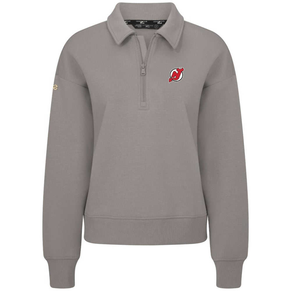 New Jersey Devils Levelwear Women's Canmore Quarter-Zip Pullover - Gray Jerseys