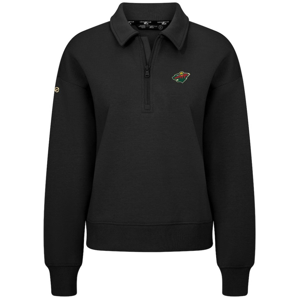Minnesota Wild Levelwear Women's Canmore Quarter-Zip Pullover - Black Pullover