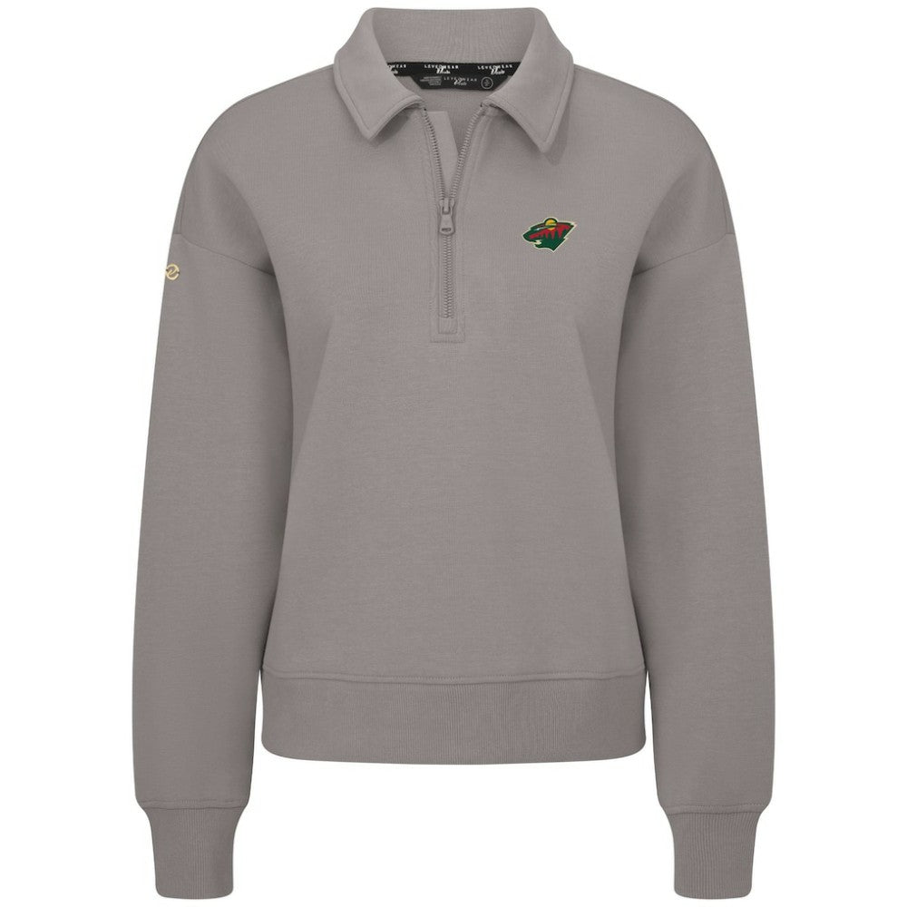 Minnesota Wild Levelwear Women's Canmore Quarter-Zip Pullover - Gray Pullover