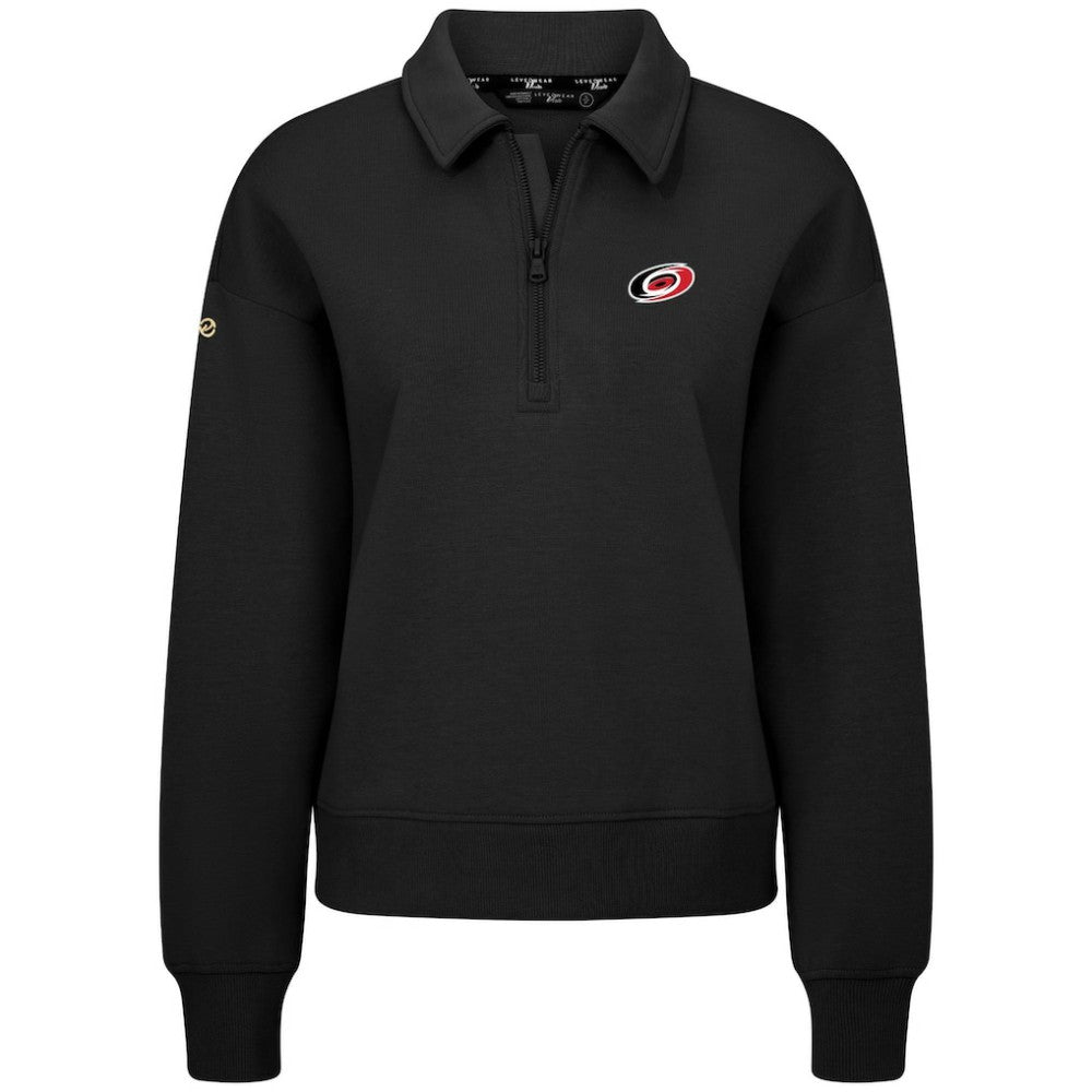 Carolina Hurricanes Levelwear Women's Canmore Quarter-Zip Pullover - Black Pullover