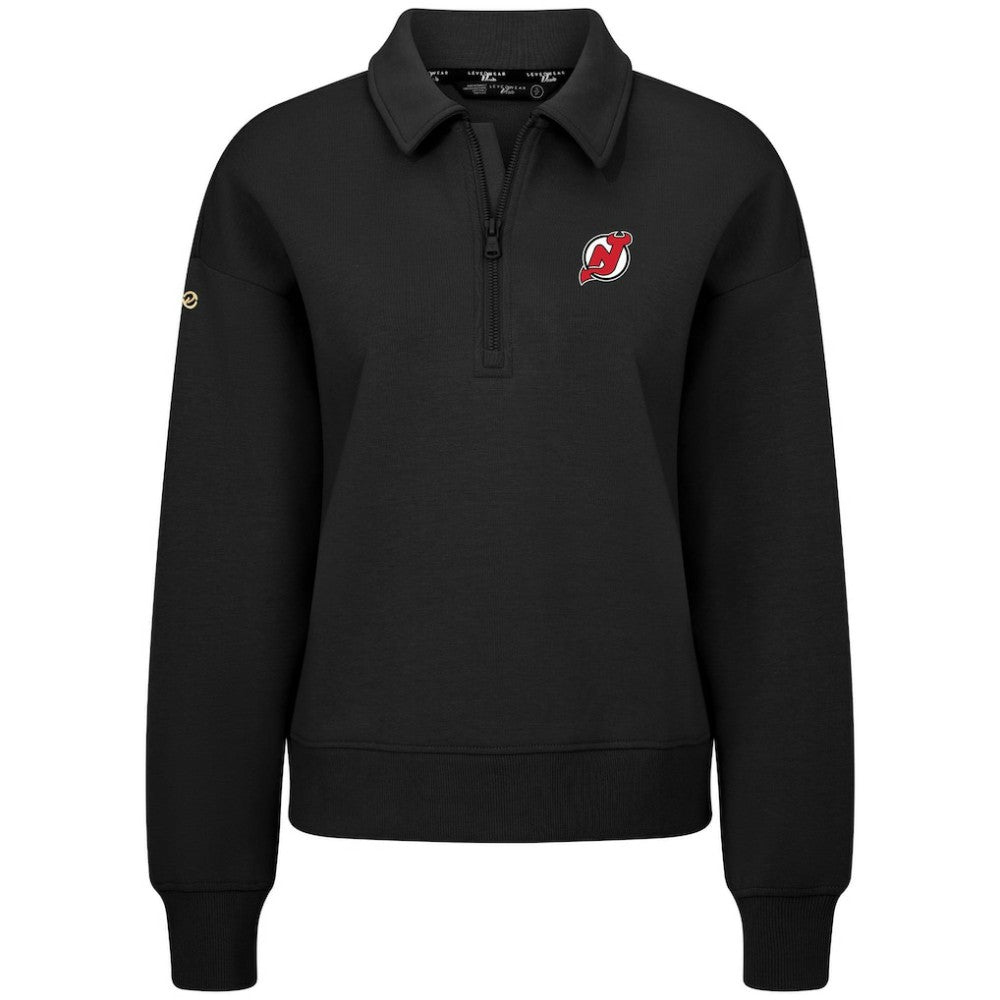 New Jersey Devils Levelwear Women's Canmore Quarter-Zip Pullover - Black Jerseys