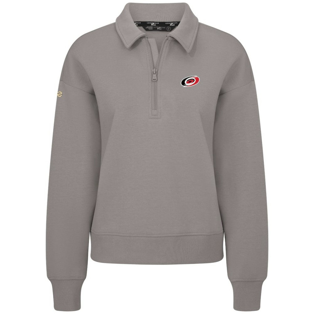 Carolina Hurricanes Levelwear Women's Canmore Quarter-Zip Pullover - Gray Pullover