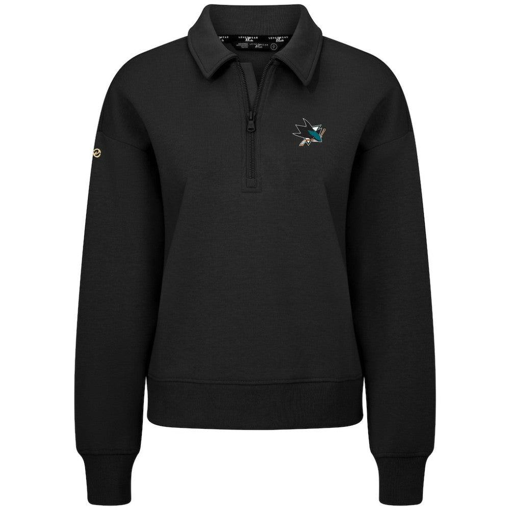 San Jose Sharks Levelwear Women's Canmore Quarter-Zip Pullover - Black Pullover