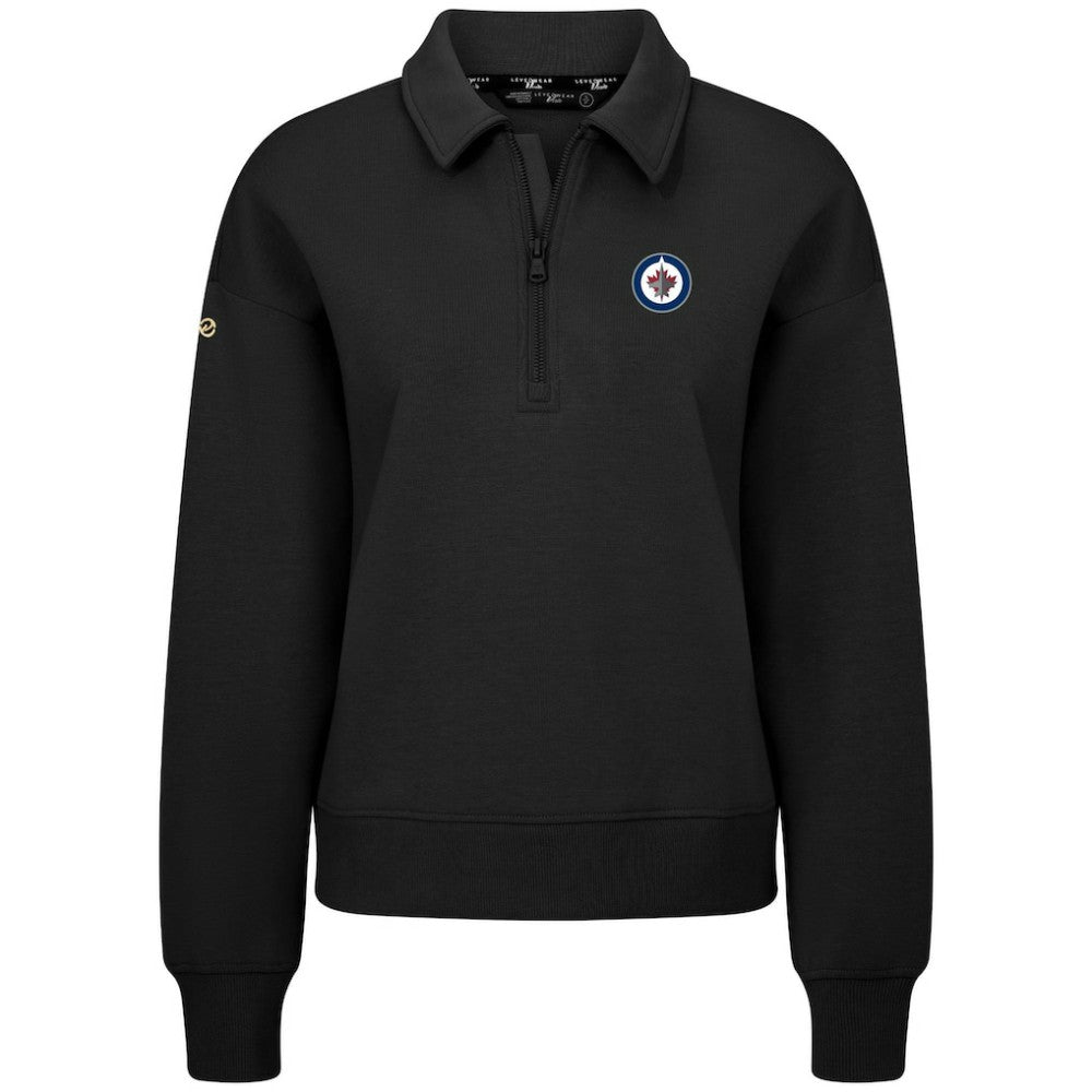 Winnipeg Jets Levelwear Women's Canmore Quarter-Zip Pullover - Black Pullover