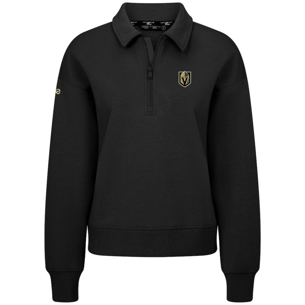 Vegas Golden Knights Levelwear Women's Canmore Quarter-Zip Pullover - Black Pullover