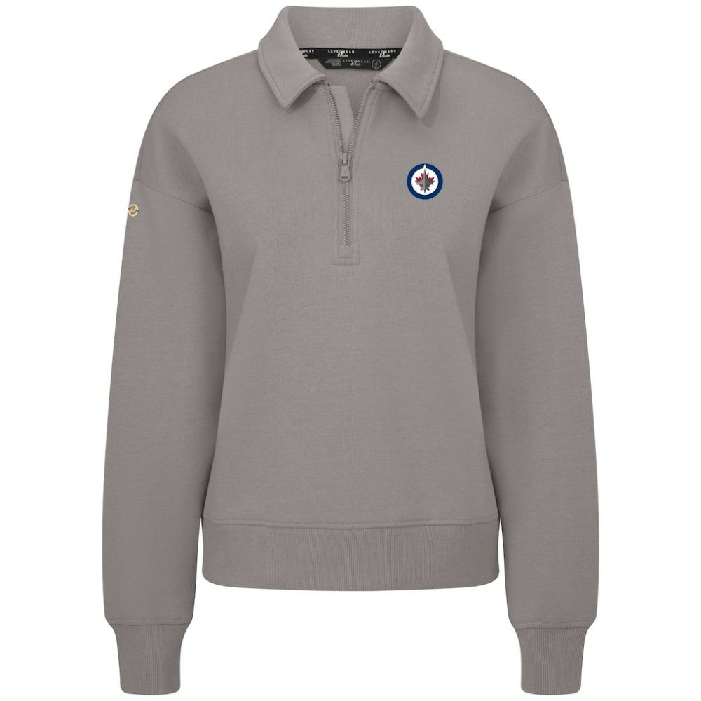 Winnipeg Jets Levelwear Women's Canmore Quarter-Zip Pullover - Gray Pullover