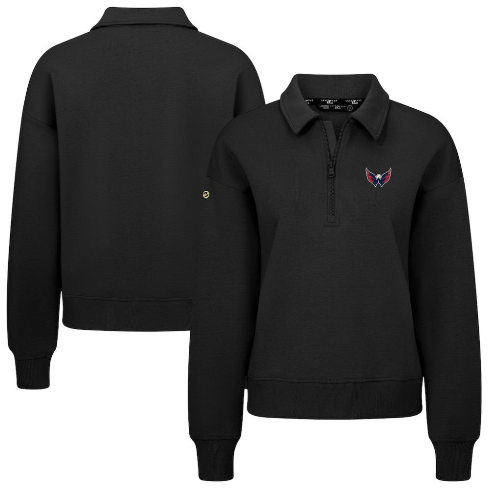 Washington Capitals Levelwear Women's Canmore Quarter-Zip Pullover - Black Pullover