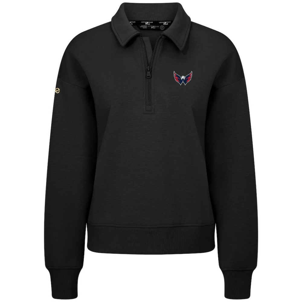 Washington Capitals Levelwear Women's Canmore Quarter-Zip Pullover - Black Pullover