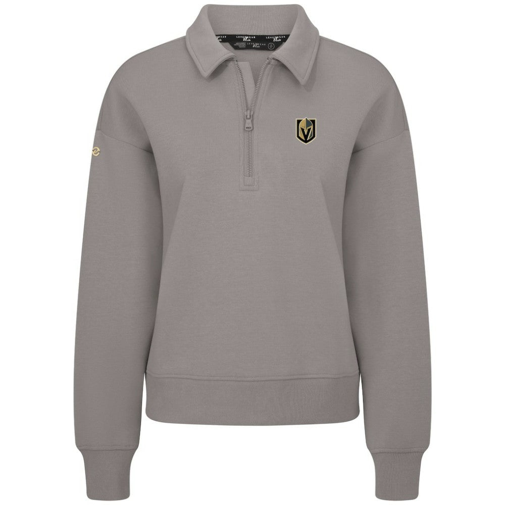 Vegas Golden Knights Levelwear Women's Canmore Quarter-Zip Pullover - Gray Pullover