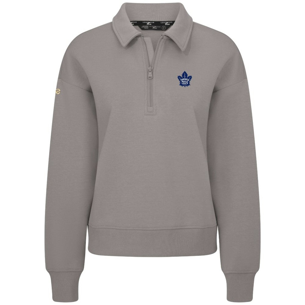 Toronto Maple Leafs Levelwear Women's Canmore Quarter-Zip Pullover - Gray Pullover