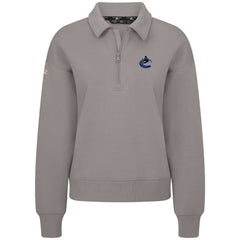 Vancouver Canucks Levelwear Women's Canmore Quarter-Zip Pullover - Gray Pullover