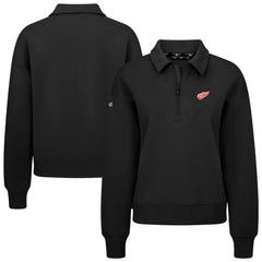 Detroit Red Wings Levelwear Women's Canmore Quarter-Zip Pullover - Black Pullover