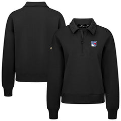 New York Rangers Levelwear Women's Canmore Quarter-Zip Pullover - Black Pullover