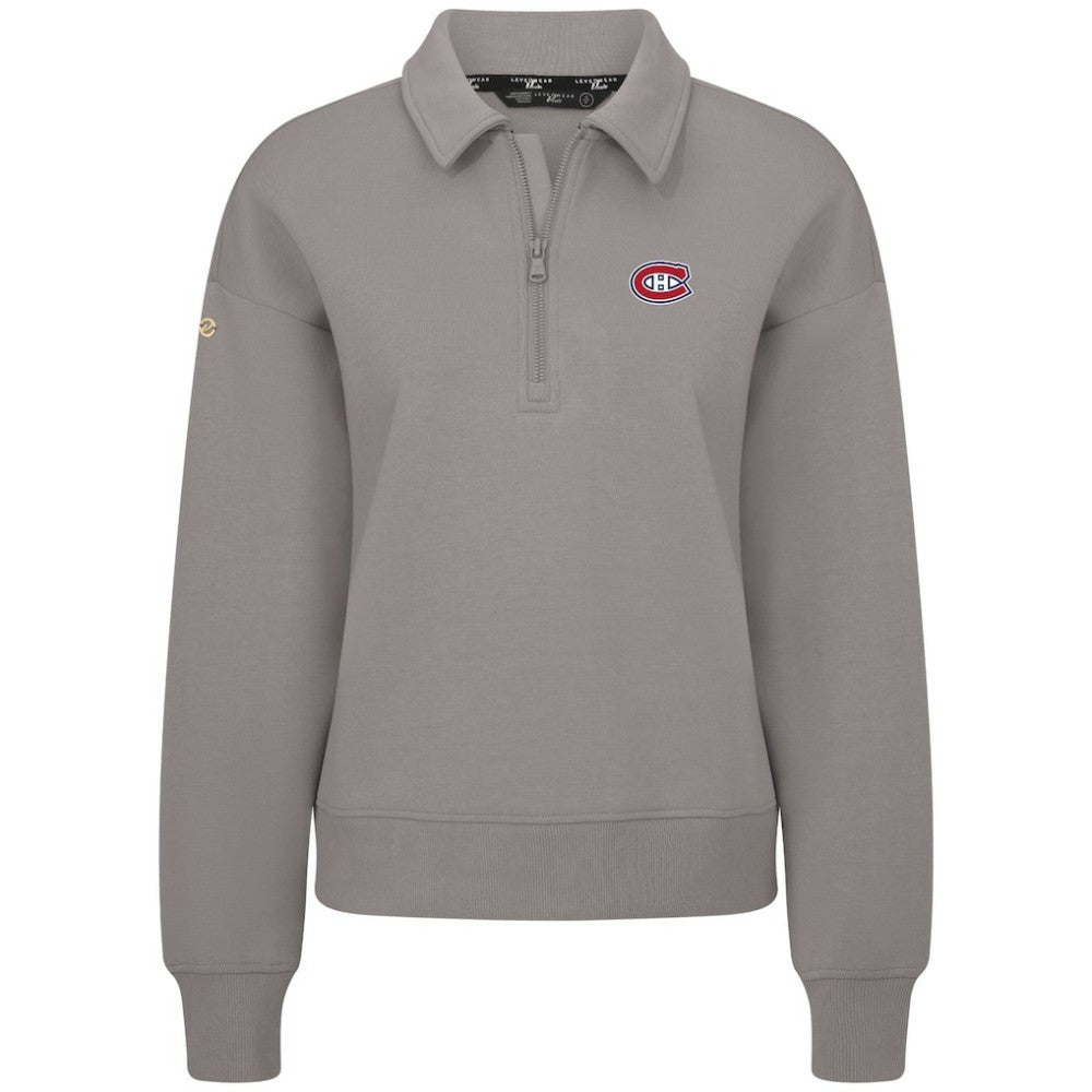 Montreal Canadiens Levelwear Women's Canmore Quarter-Zip Pullover - Gray Pullover