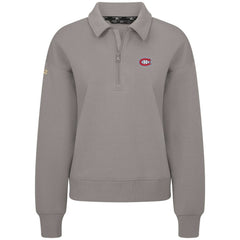 Montreal Canadiens Levelwear Women's Canmore Quarter-Zip Pullover - Gray Pullover